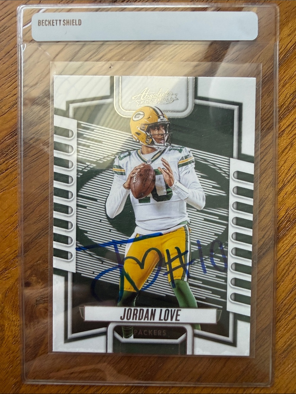 Jordan Love Autographed Trading Card - Green, Gold - Beckett Shield Case